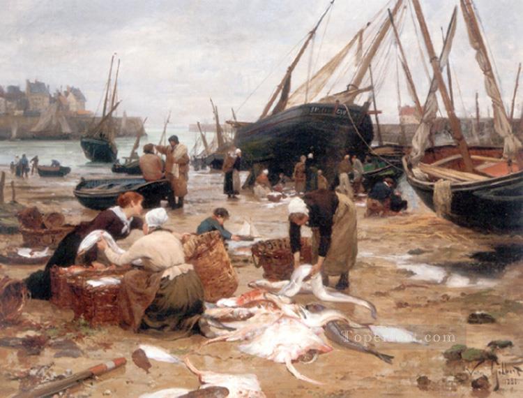 Sorting the Fish genre Victor Gabriel Gilbert Oil Paintings